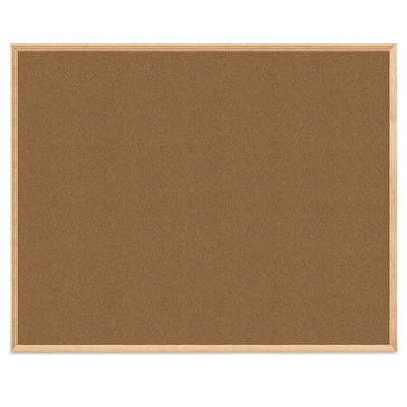 United Visual Products Wood Combo Board, 60"x36", Cherry/White Porcelain & Rubber UVDECORK6036OAK-CHERRY-WHTPORC-RUBBER